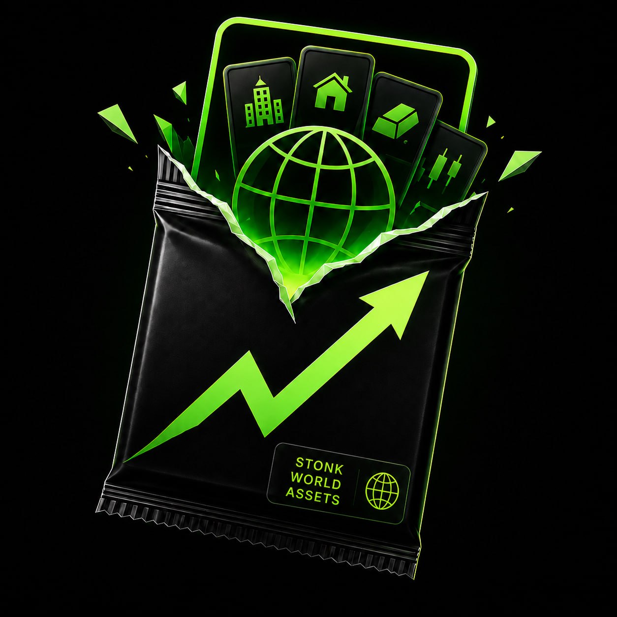 Black Stonk World Assets pack glowing neon green
